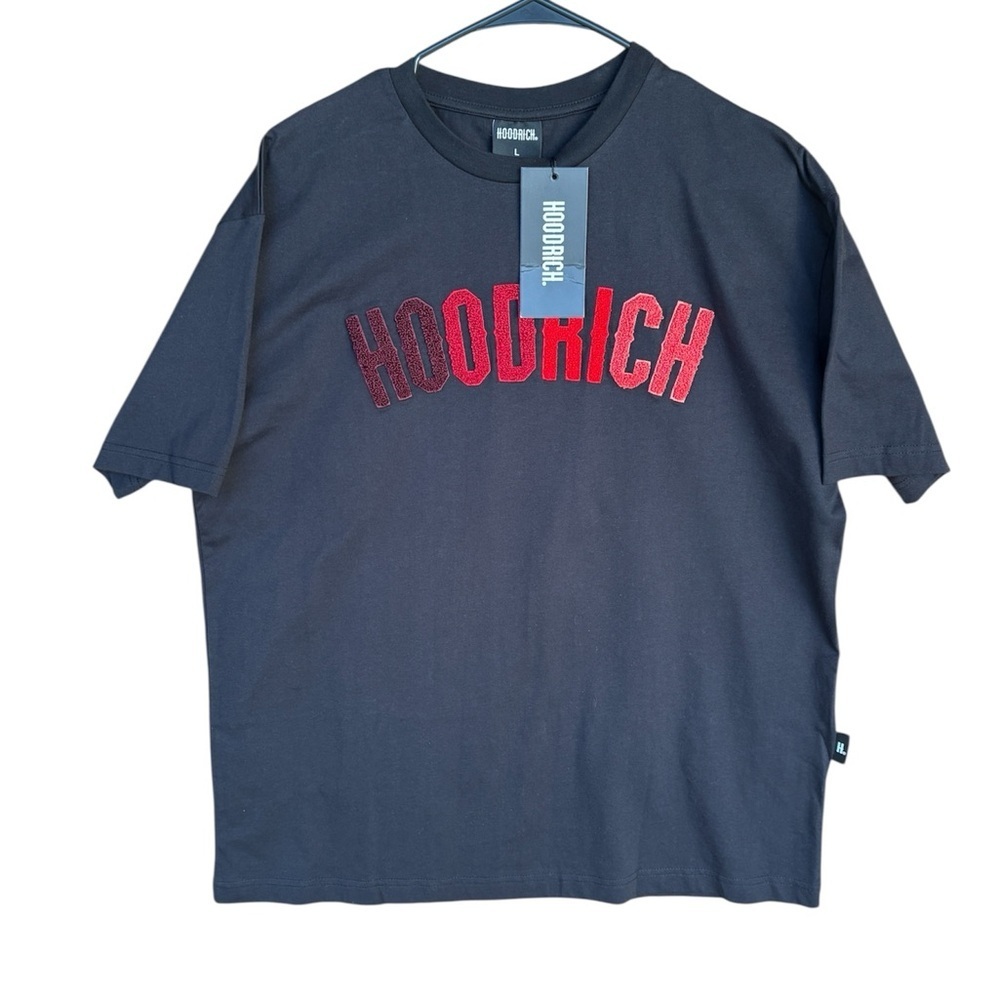 Men's Black and Red Short Sleeve Tee